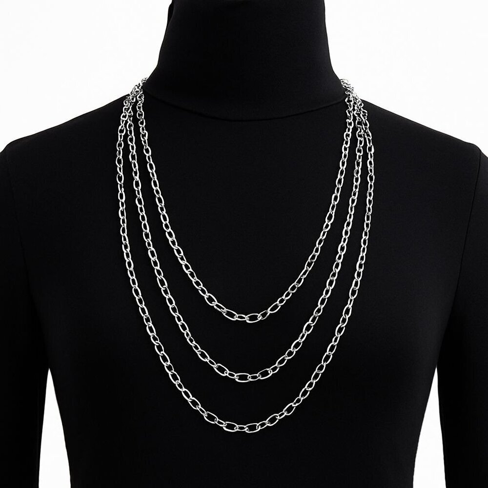 PROCHAIN Brand 100" Extra Long Sterling Silver 925 Link Chain Necklace